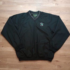 Vintage Bright Leaf Golf Resort Sweatshirt Mens Sz Medium Black V Neck Pullover